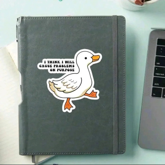 Funny duck vinyl sticker decal car bumper stick white bird orange fun sarcastic - Picture 3 of 5